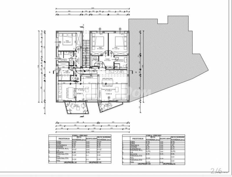 Apartman E4 dvosoban na katu blizina centra 400 metara plaža Jadro - 2