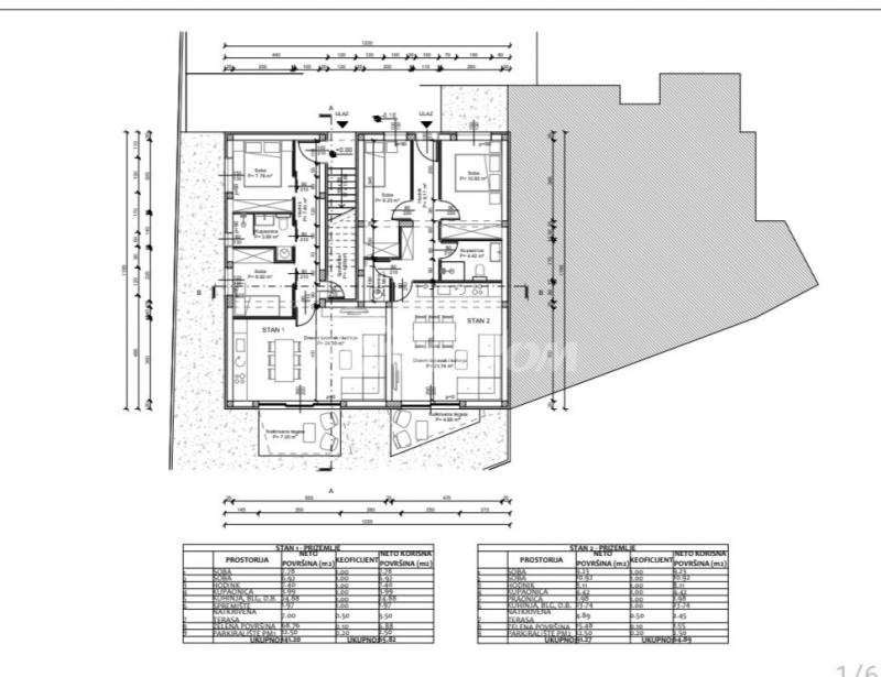 Apartman dvosoban, prizemlje blizina centra 400 metara plaža Jadro - 2